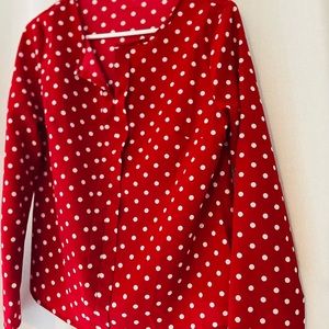 Red polka dot blouse